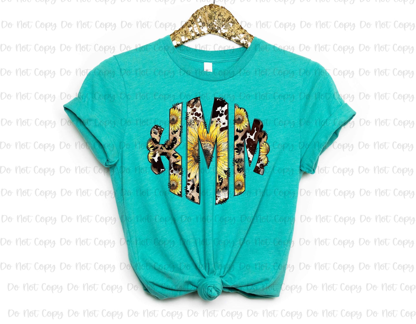 Cow Leopard Sunflower Monogram Youth Shirt